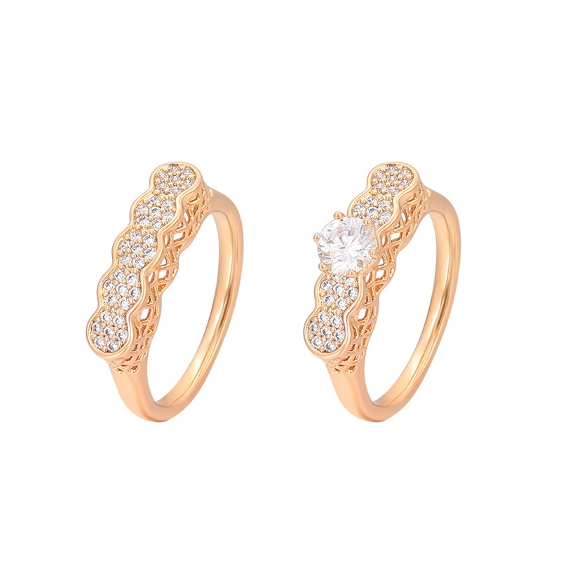 Xuping nicho diseño de pareja retro anillo de aleación de cobre transfronteriza europea y americana incrustado anillo de temperamento de gemas artificiales