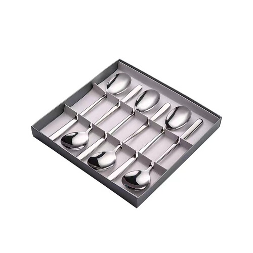 Stainless steel Korean spoon German gift box long handle spoon set household coffee dessert stirring spoon rice spoon tableware