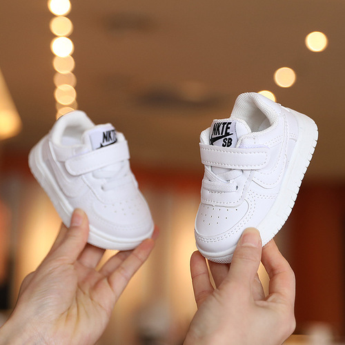  Spring and Autumn Korean style children's sneakers, sneakers, men's and women's baby toddler shoes, baby shoes, male baby's white shoes