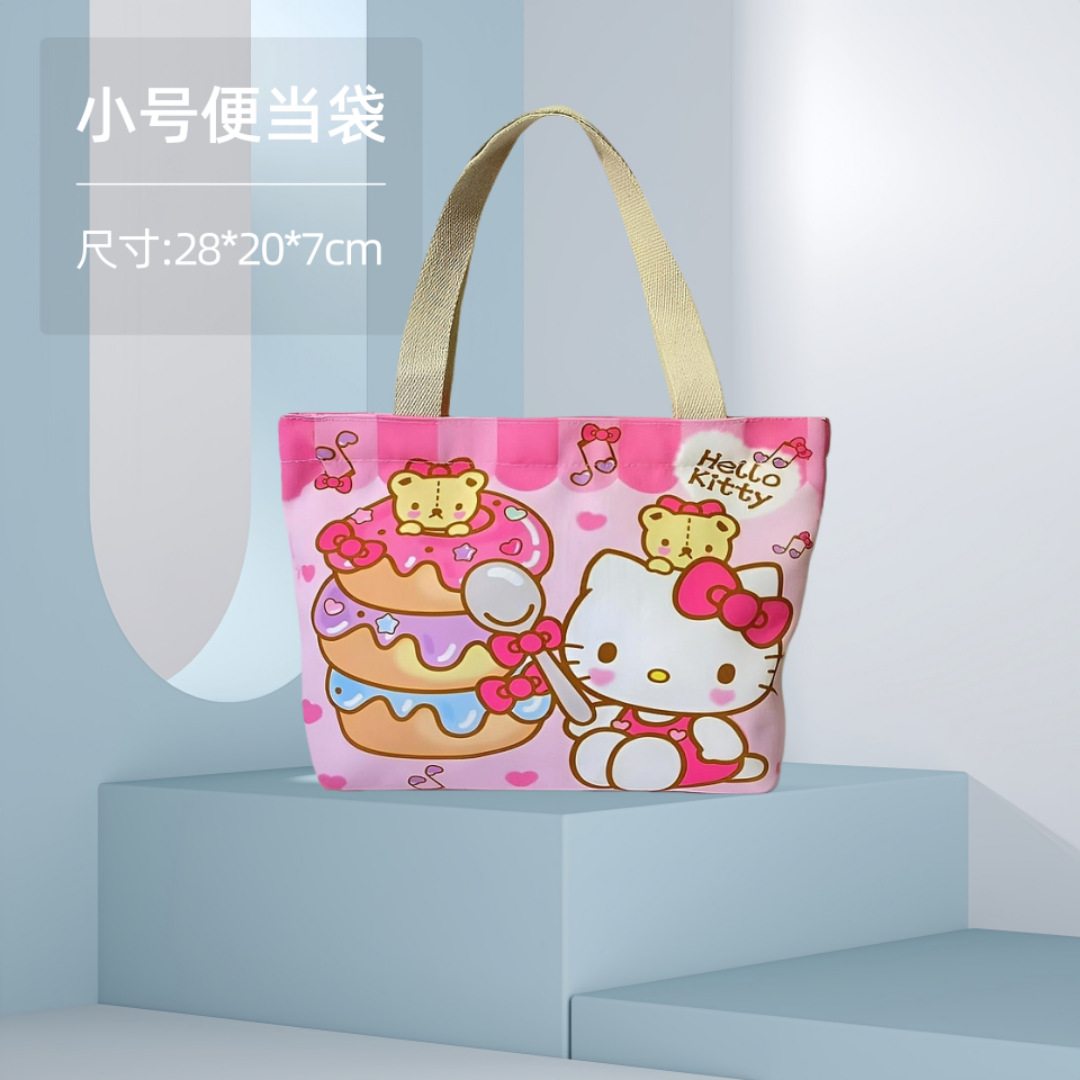 Bolsa de almuerzo pequeña, bolsa de lona, bolso de mano con dibujos animados de anime, bolsa de almacenamiento, bolso pequeño, regalo