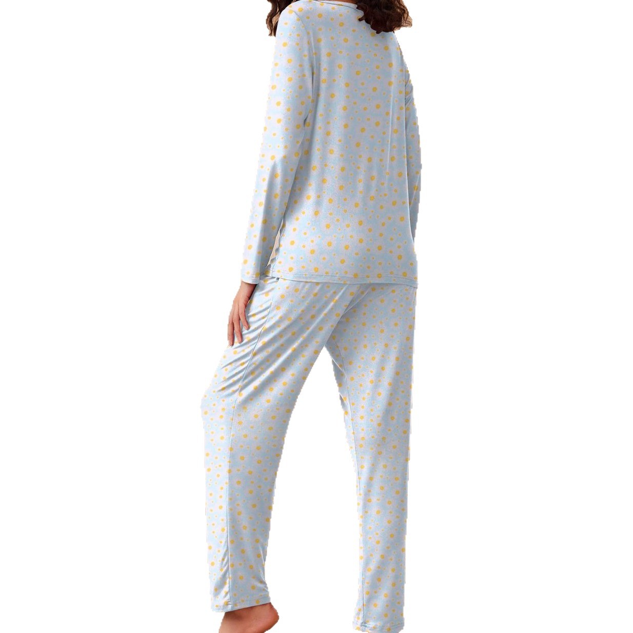 Traje de pijama transfronterizo nuevo estampado cómodo de manga larga Europa y América Amazon estilo casual moda servicio a domicilio otoño e invierno