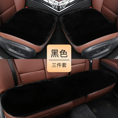 rear row short plush thickened – Wool pad - five-seat-three-piece-set-for-the-whole-car-rabbit-fur-black
