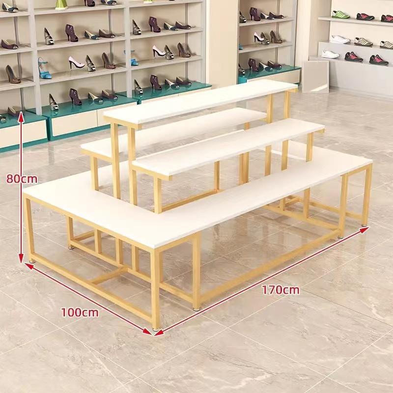 靴店展示台両面デパートバッグ展示棚靴棚流し台花屋化粧品陳列棚多層棚|undefined