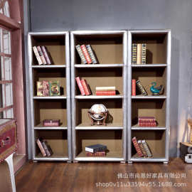 铝皮铆钉组合书柜后现代主义家具LOFT工业风创意复古做旧个性书柜