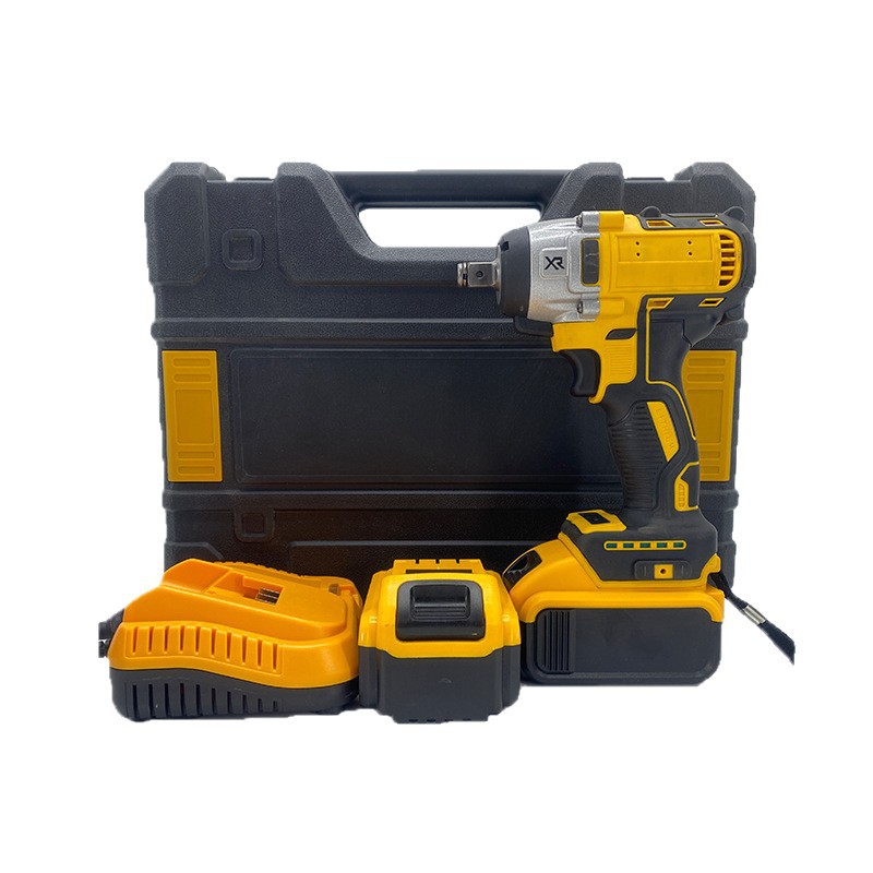 Comercio exterior al por mayor dehuang sin escobillas Llave de impacto recargable de litio trabajador rack carga pistola de aire gran par