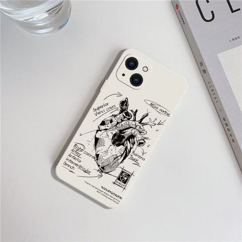 Estilo europeo y americano para iphone16promax funda para teléfono móvil personalidad 11 Apple 15 anti-caída 14pro corazón 13/12