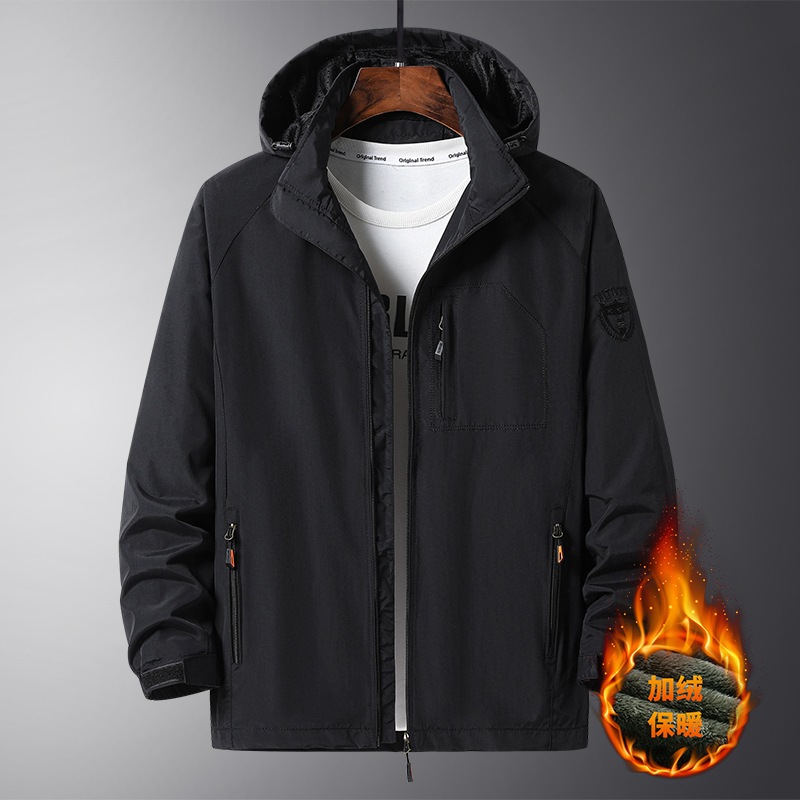 Otoño y invierno al aire libre chaqueta juvenil de tamaño medio y largo grueso impermeable y respirable chaqueta de hombre relajada