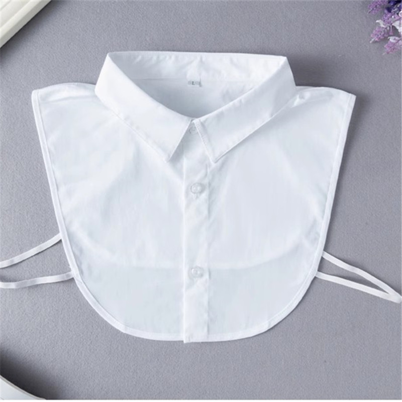 Camisa collar de cuello falso de las mujeres collar de camisa de cuello falso de algodón de poliéster collar de soporte decorativo collar puntiagudo collar falso accesorios transfronterizos