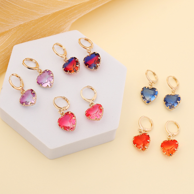 New Fashion Colorful Love Earrings display picture 8