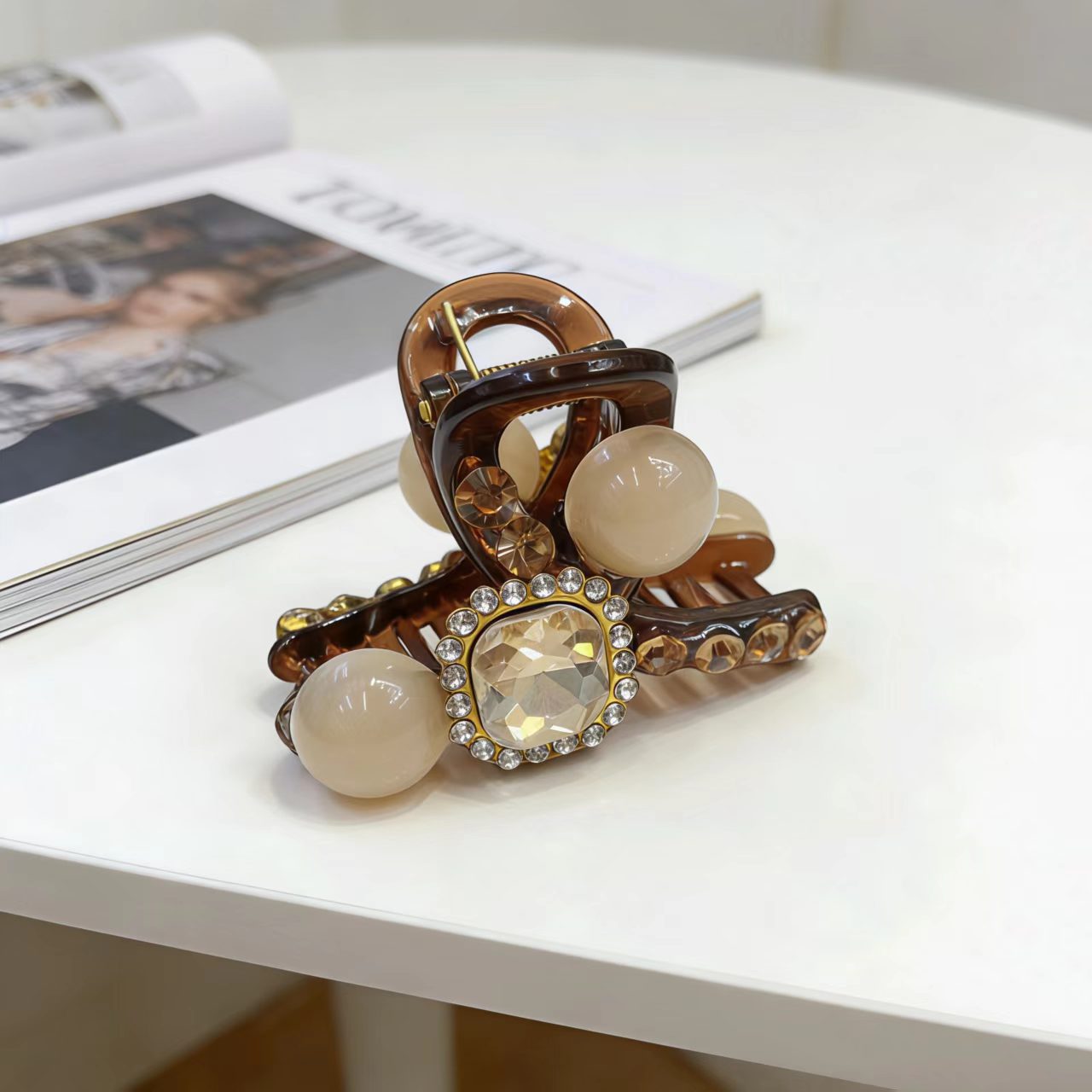 7#스퀘어 다이아몬드#샴페인【4.5cm】