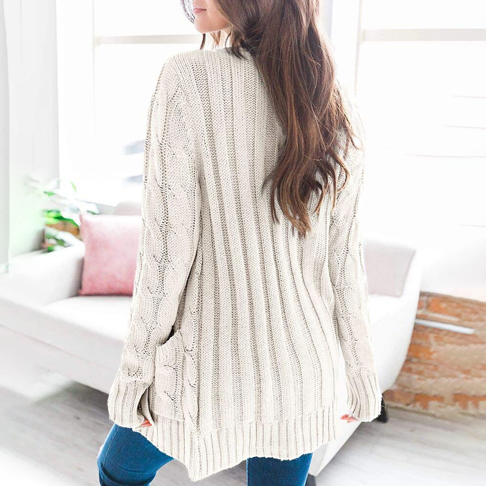 Women's Sweater Long Sleeve Sweaters & Cardigans Button Casual Solid Color display picture 8