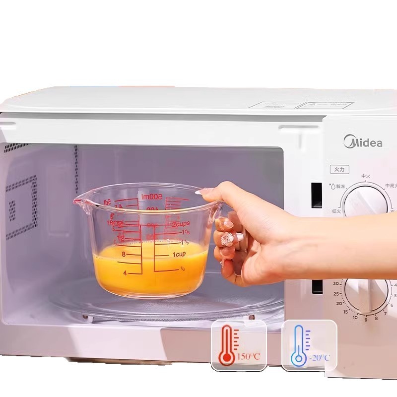 スケール付きガラス計量カップ、高温耐性家庭用ミルクスケールカップ、食品グレードのベーキングおよび卵泡立てカップ、計量水カップ|undefined