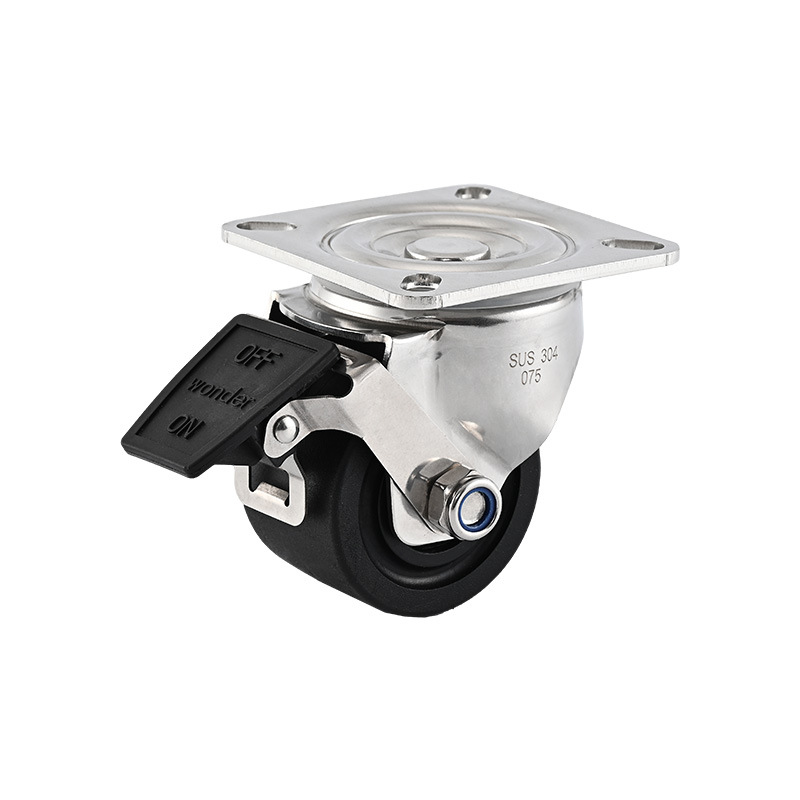 Rueda Giratoria Industrial para Carro Plano de Acero Inoxidable, Pesado, Con Freno, para Carros Industriales