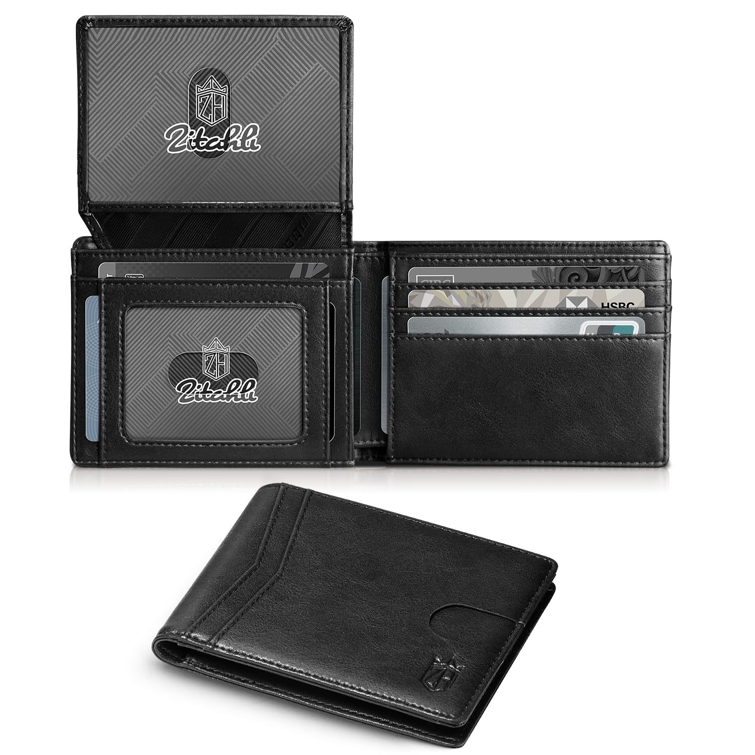 Bolso de tarjeta de cuero multifuncional anti-damagnetismo de gran capacidad cartera corta mayorista cartera de cuero de vaca para hombres sensación de alto nivel