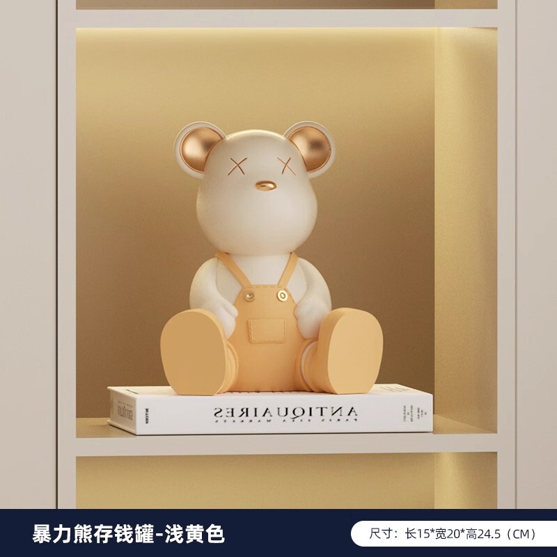 暖かい家の暴力的なクマのワインラック装飾品クリームスタイルのリビングルームのワインキャビネットホームディスプレイガラスキャビネットの装飾|undefined