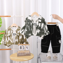 依号童装男童套装秋季新款儿童韩版洋气牛仔长袖三件套男宝宝衣服