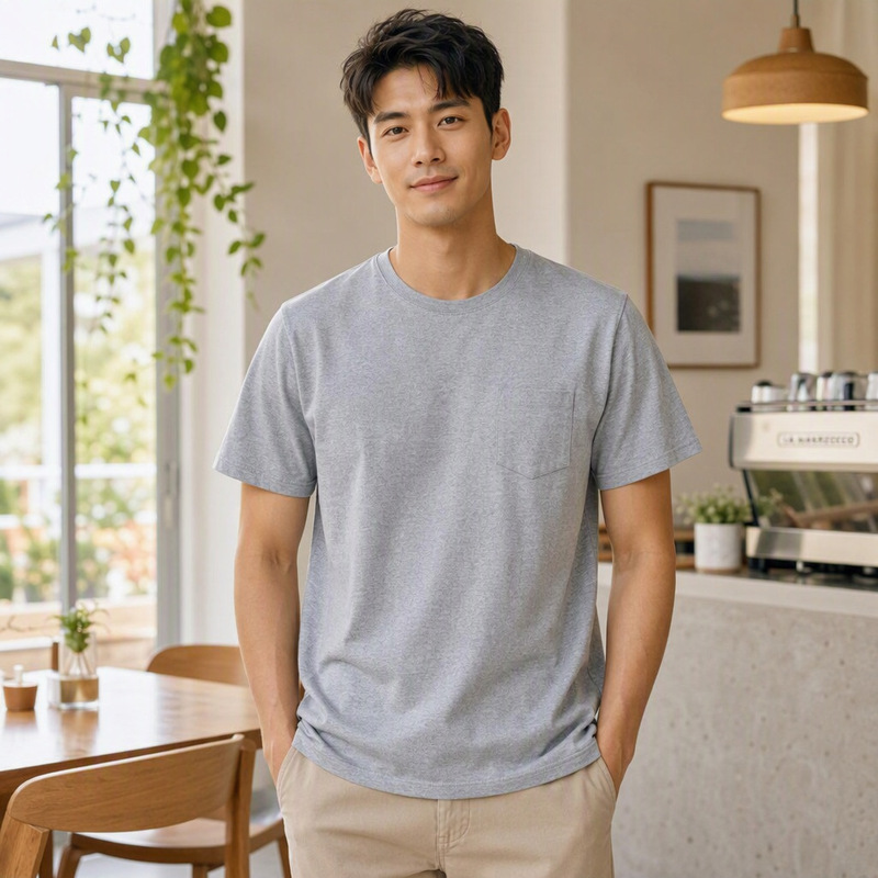 Gildan HA30 Cotton Pocket Crewneck 210g Short Sleeve T-Shirt Men's Summer Base Shirt Custom Printed logo Gildan HA30 Cotton Pocket Crewneck 210g Short Sleeve T-Shirt Men's Summer Base Shirt Custom Printed logo