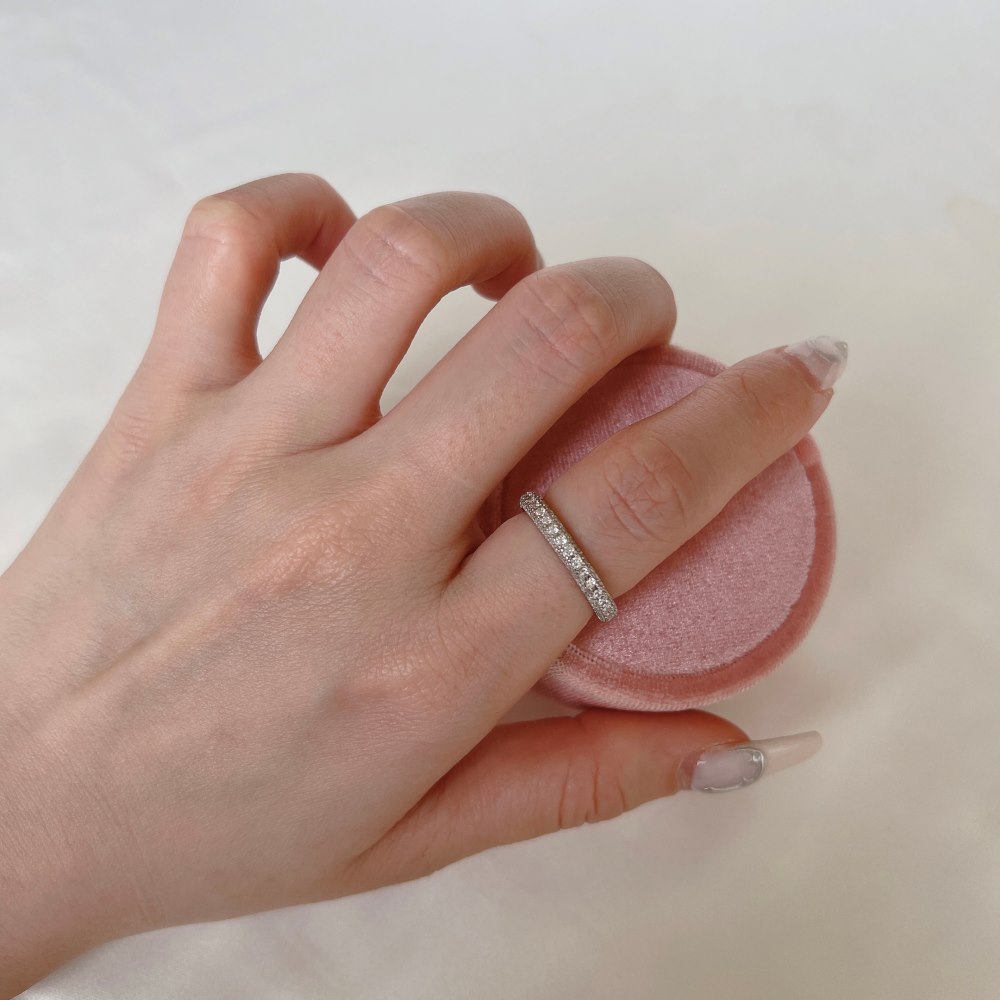 Simple Style Circle Silver Plating Zircon Rings 1 Piece