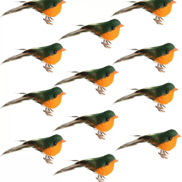 圣诞装饰仿真小罗宾鸟 园林园艺羽毛棉花鸟装饰工艺品摆件