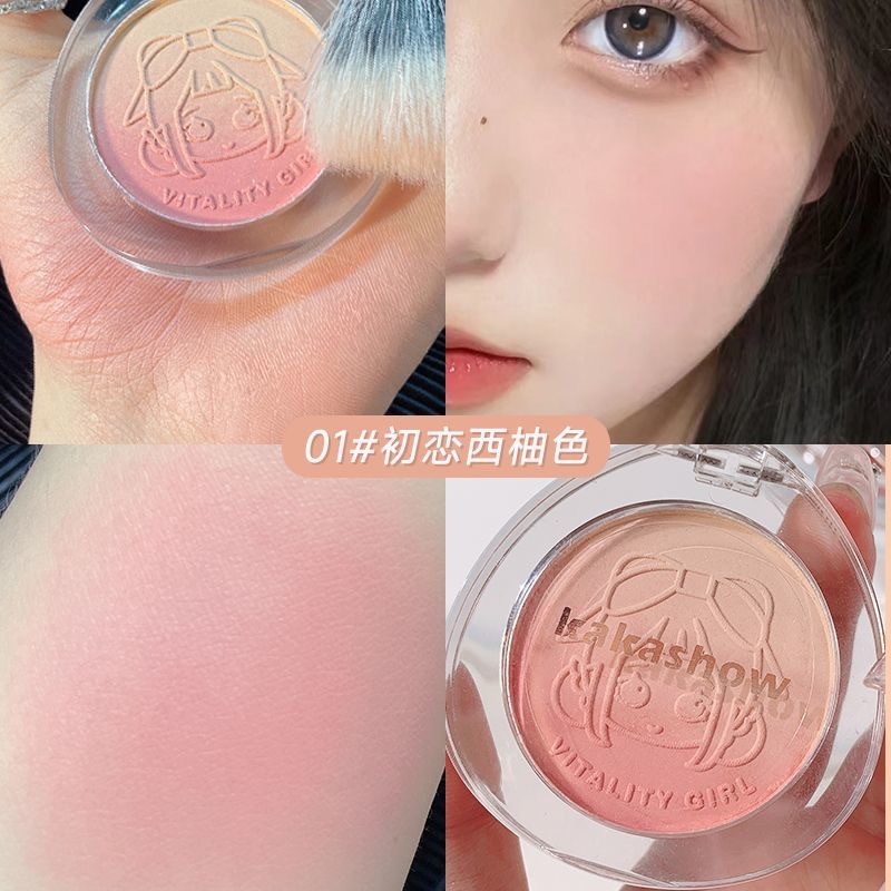 Kakashow元気少女グラデーション二色頬紅粉オレンジ色裸化粧自然ハイライト修容紅一体盤|undefined