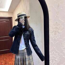美式复古水洗牛仔外套女春秋2025新款百搭休闲宽松夹克短款牛仔衣