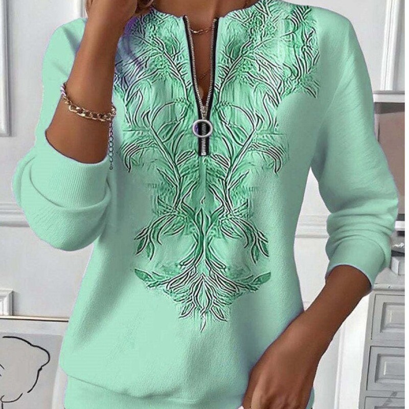 2025 Autumn European and American New Style Long-Sleeved Women's T-Shirt Christmas Print Casual Sweatshirt