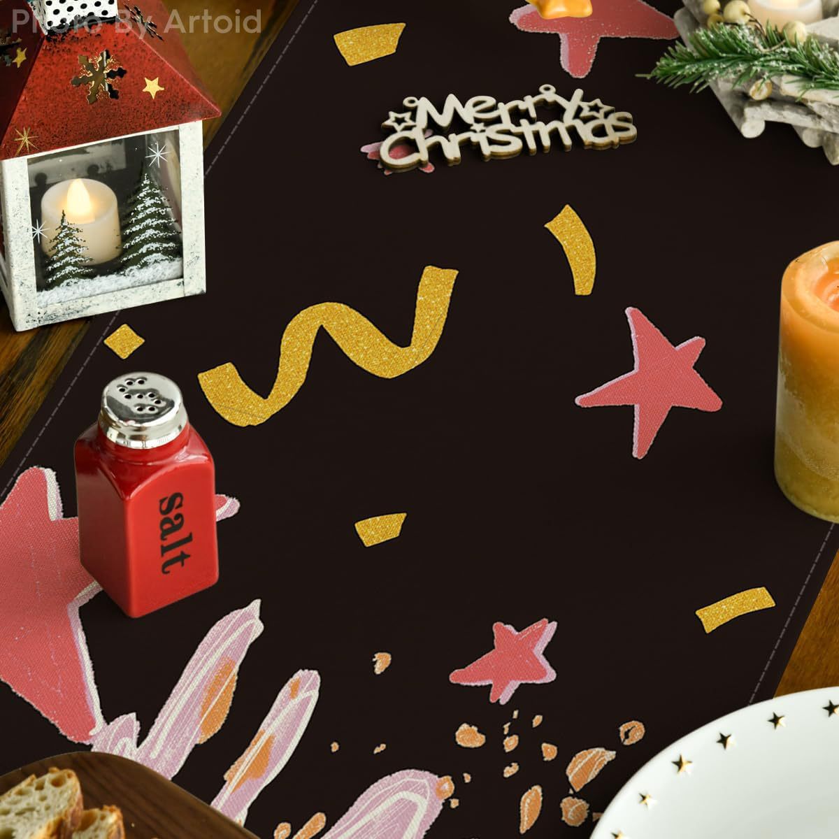 Bandera de Año Nuevo Fiesta de comedor Celebración Decoración Mesa de comedor Feliz Año Nuevo Hogar chimenea porche Mesa de mesa