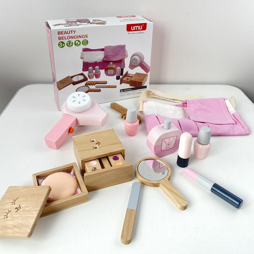 Dr. Yumu Little Nurse Set Wooden Toy Children's Simulation Play House Makeup and Hairdressing Bag Cross-Border Amazon