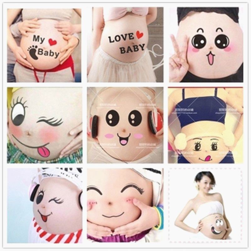 임산부 사진 소품 임신 배 스티커 배 스티커 임신 배꼽 스티커 사진 스튜디오 사진 소품