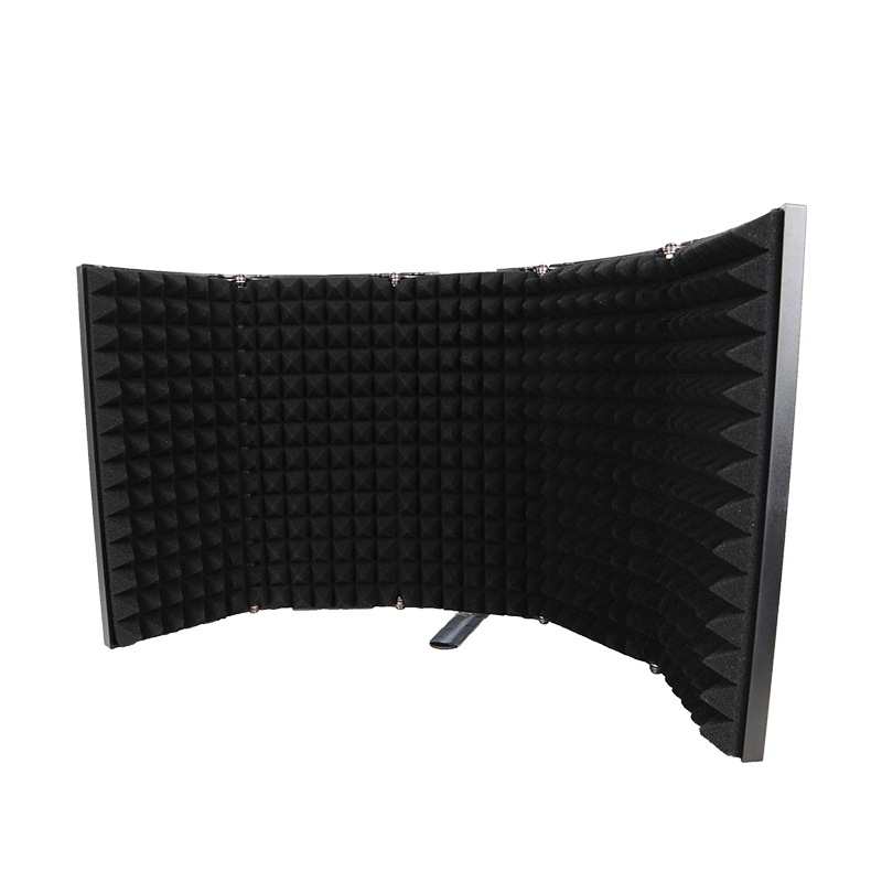 Carcasa de metal de plástico portátil de cinco puertas a prueba de sonido Grabación de pantalla anti-spray reducción de ruido neta micrófono de absorción de sonido cubierta a prueba de viento