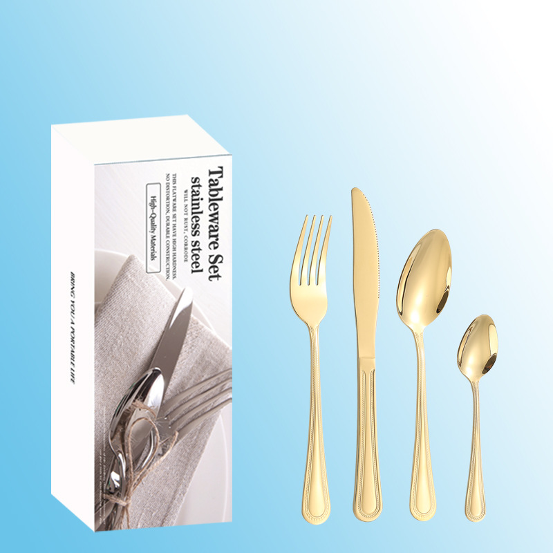 Productos de comercio electrónico transfronterizos cubiertos de acero inoxidable 24 piezas de cuchillo de filete de cuchara de cuchillo de cuchara de cuchillo de cuchillo