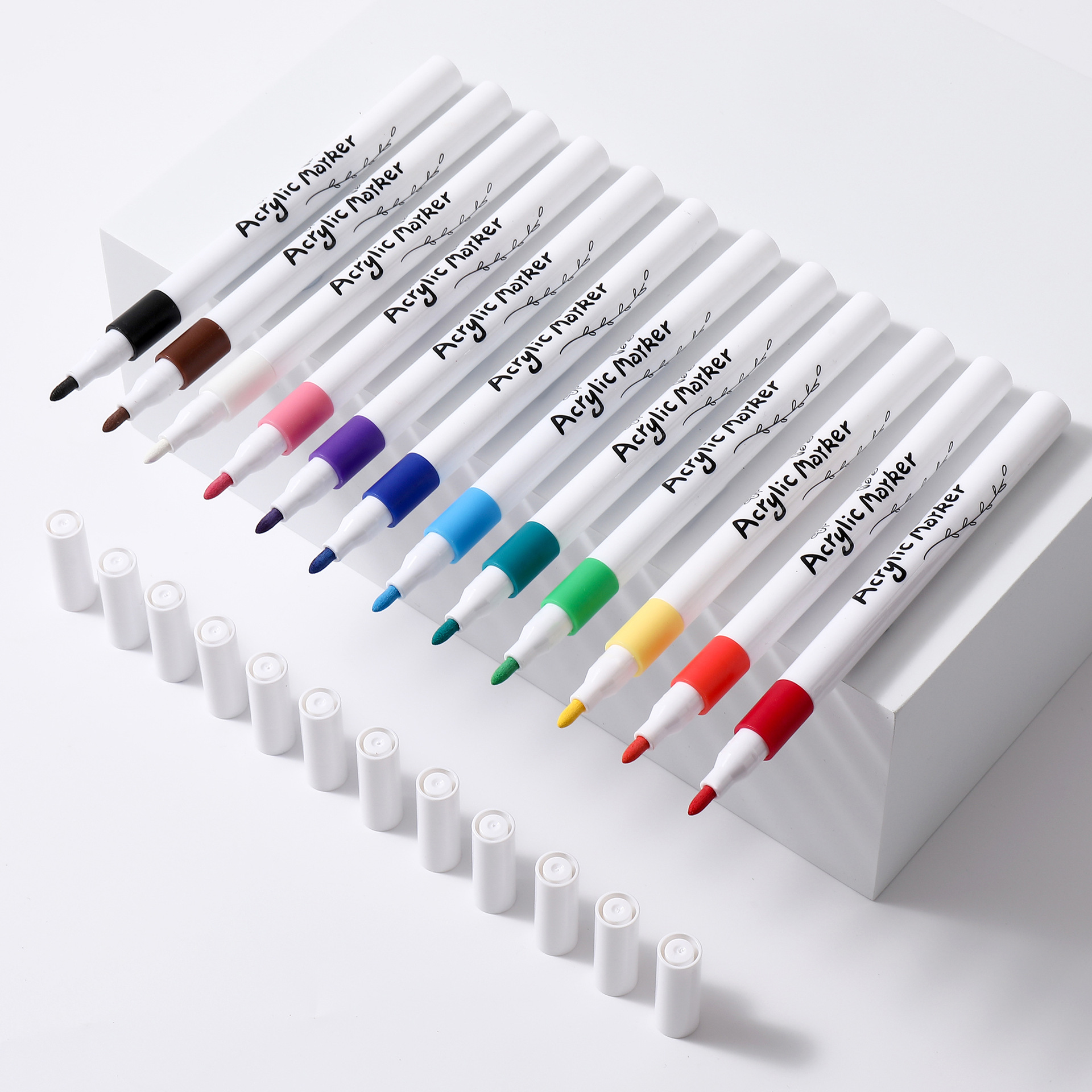 12 color acrylic marker color waterproof quick-drying children hand-painted diy art graffiti suit marker cross-border
