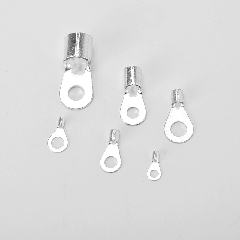 圆形紫铜焊口10-5/6/8/10/16-6/8/裸端头 铜线耳冷压接线端子/500