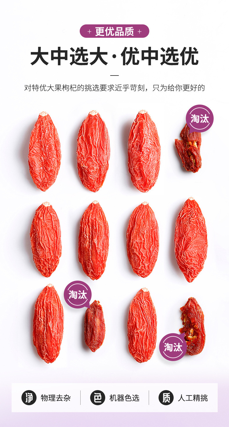 Premium Ningxia Goji Berries 500g Dried Wolfberry Fruit Gou Qi Zi for Tea Soup and Congee specifications