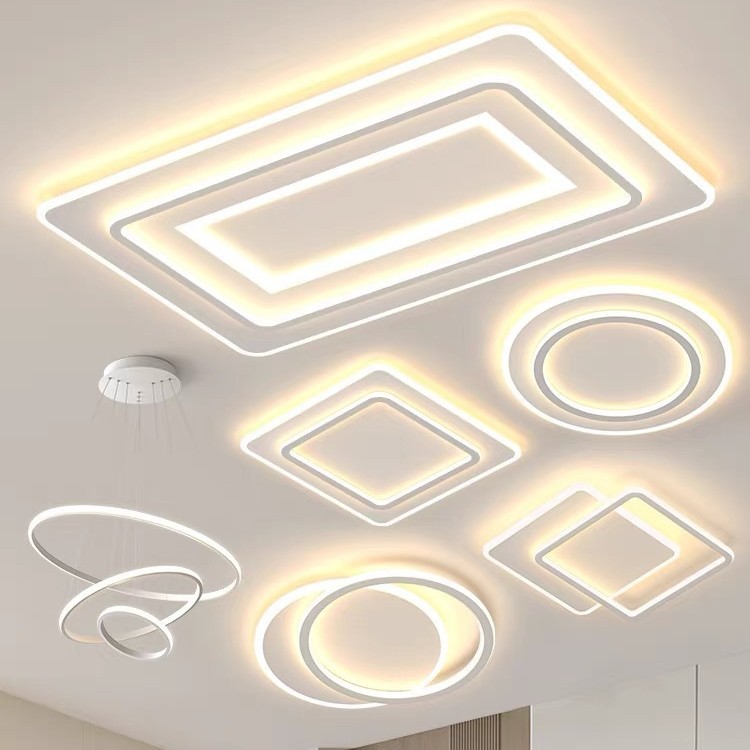 Luz principal de la sala de estar en 2025, nueva luz de techo atmosférica moderna y simple, Guangdong Zhongshan combinación de lámparas y linternas, paquete de casa completa