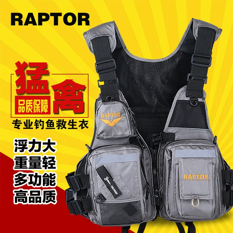 Raptor Luya спасательный жилет, многофункциональный жилет с большим плавучестью и несколькими карманами, жилет для рыбалки, жилет для рыбалки на скалах, съемный жилет для морской рыбалки