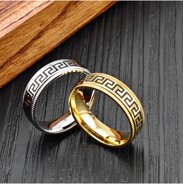9g Weight Retro Simple Style Geometric 201 Stainless Steel Enamel Unisex Rings