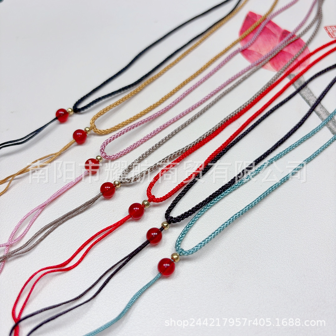 String pendant lanyard jade rope hand-woven jade necklace rope neck rope adjustment jewelry lanyard can come to figure dj