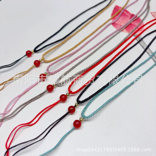 String pendant lanyard jade rope hand-woven jade necklace rope neck rope adjustment jewelry lanyard can come to figure dj