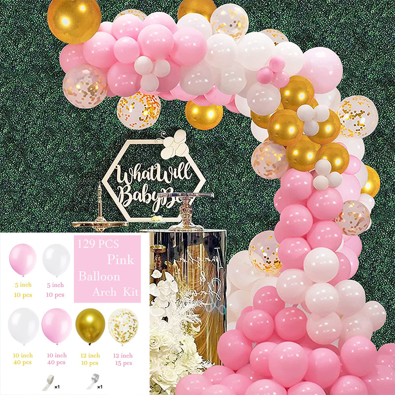 Transfronterizo Amazon látex Cadena de globos Boda Decoración del lugar de la boda Juego de globos de cumpleaños al por mayor