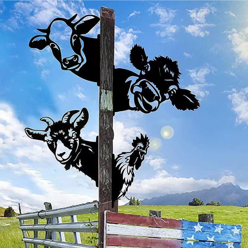 Животное на открытом воздухе Двор Сад Ферма украшения подглядывающая корова осел подключаемый металлический Железный искусство наружные украшения трансграничные