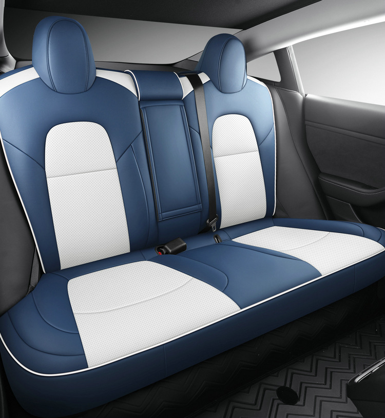 Tesla Model 3 Special Nappa Leather Car Seat Cushion, Universal for All Seasons, Fully Enclosed Seat Cover, Breathable Seat Cushion