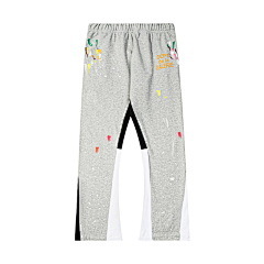 Orden exterior galería Departamento pintado a mano Splash-tinta costura cordón retro High Street casual sweatpants ligeramente estirar pantalones largos para hombres