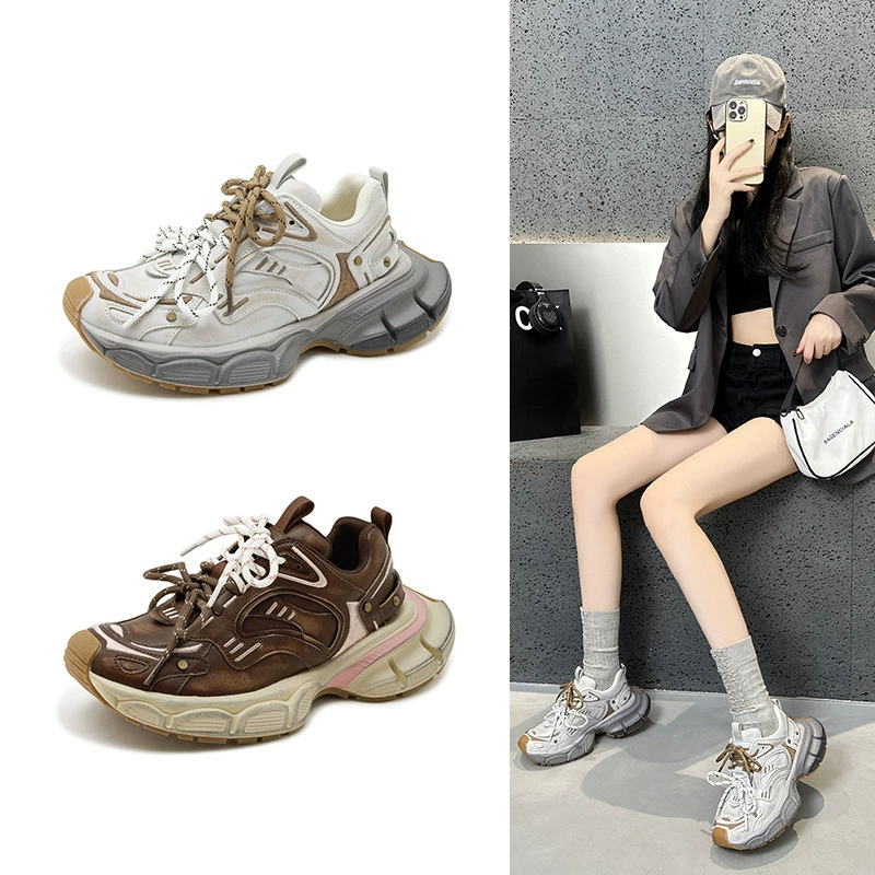 Обувь папы толстая подошва старая 2024 осень и зима новая ретро женская спортивная грязная обувь дети приливная обувь студенты