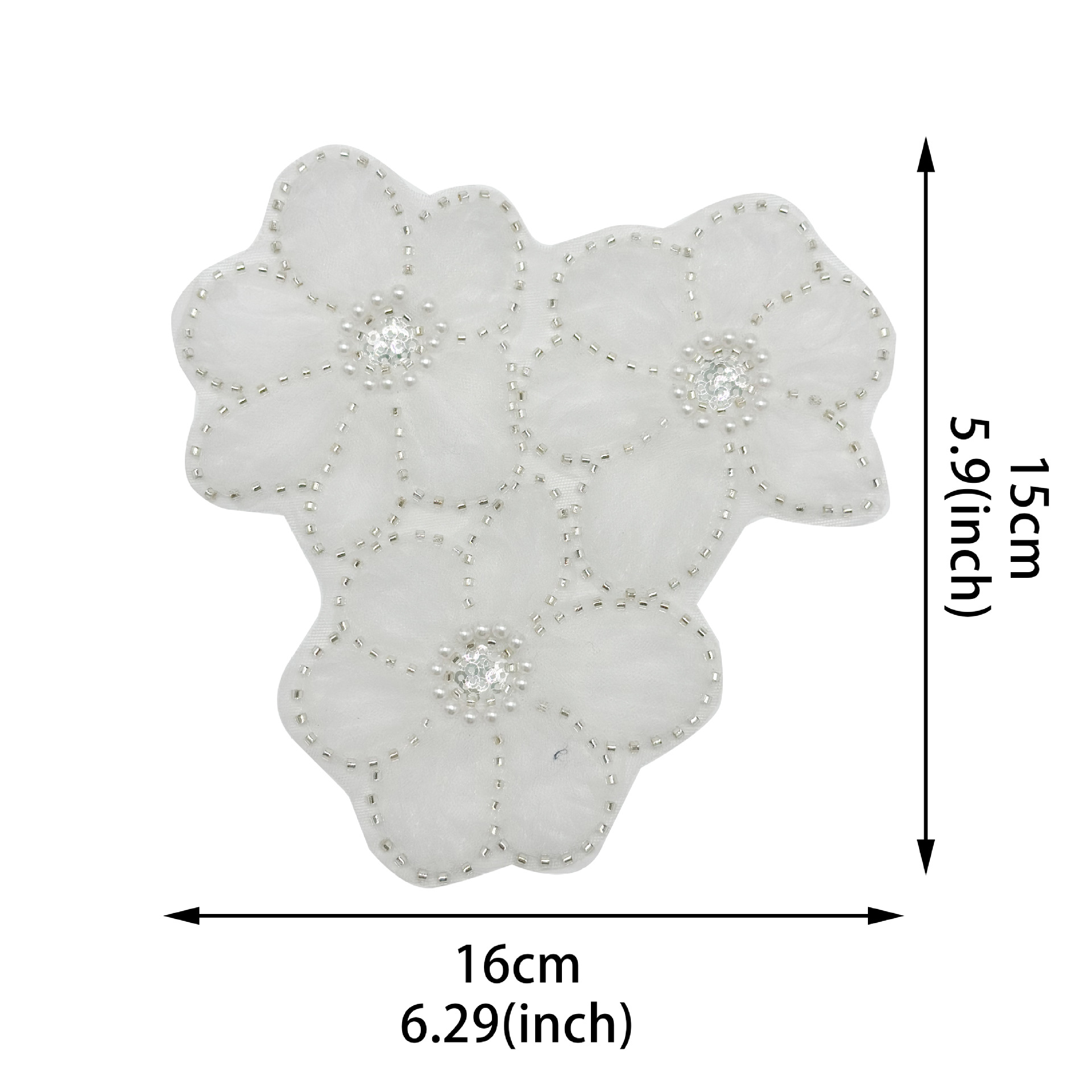 Nuevo 3 - en - 1 tridimensional flor de clavos pesados cuentas de encaje pegado DIY vestido vestido de perlas accesorios