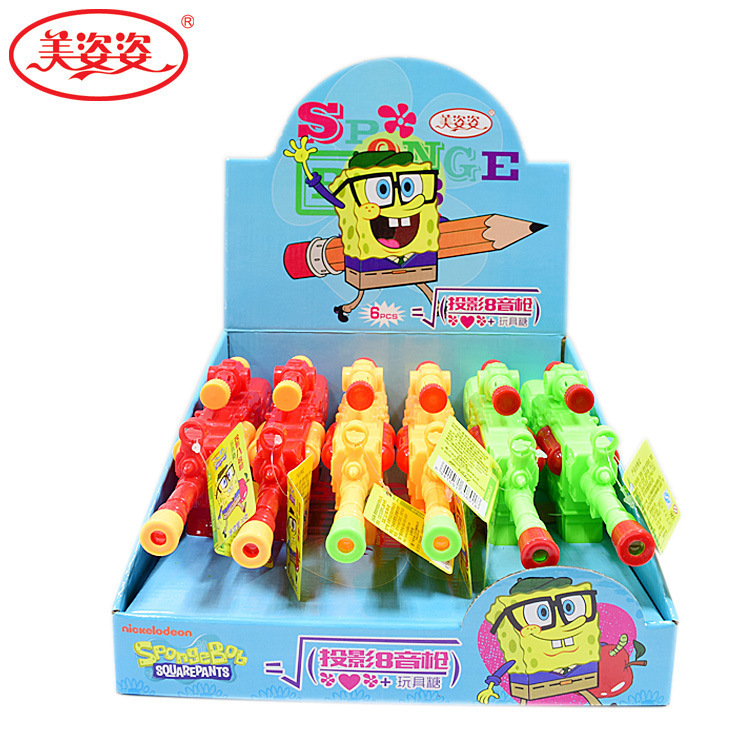 卡通投影發光玩具槍八音槍仿真糖玩兒童益智玩具含糖果小零食批發