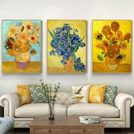 梵高星空油画客厅餐厅装饰画沙发背景墙壁画电表箱盒遮挡玄关挂画