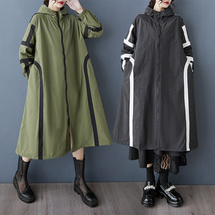 Real shot artistic leisure trench coat long spring and autumn and winter Korean new loose temperament popular coat