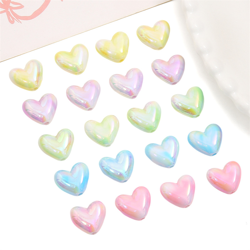 19g Weight Beads Jewelry Making Type DIY Jewelry Accessories Classification 5 Pieces Quantity Acrylic Material Heart Shape Pattern Simple Style Style 5 Pieces Arylic Heart Shape DIY Jewelry Accessories Beads 3