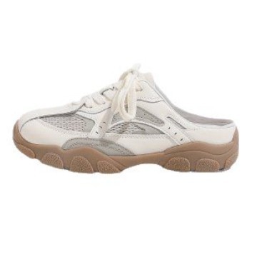 El primer hombre perezoso de suela gruesa gris plateada casual de cuero suave antiguo con zapatos de papá sin tacón afuera con medias zapatillas Muller